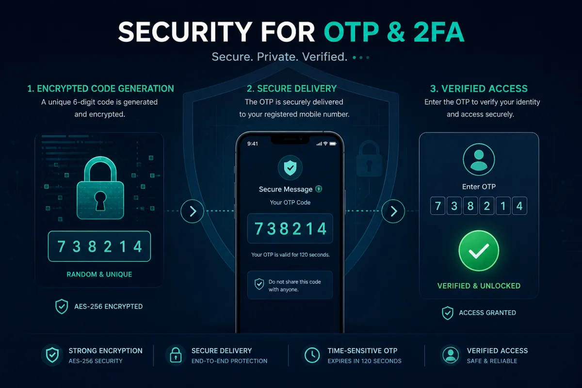 Secure OTP generation, delivery, and verified unlock flow