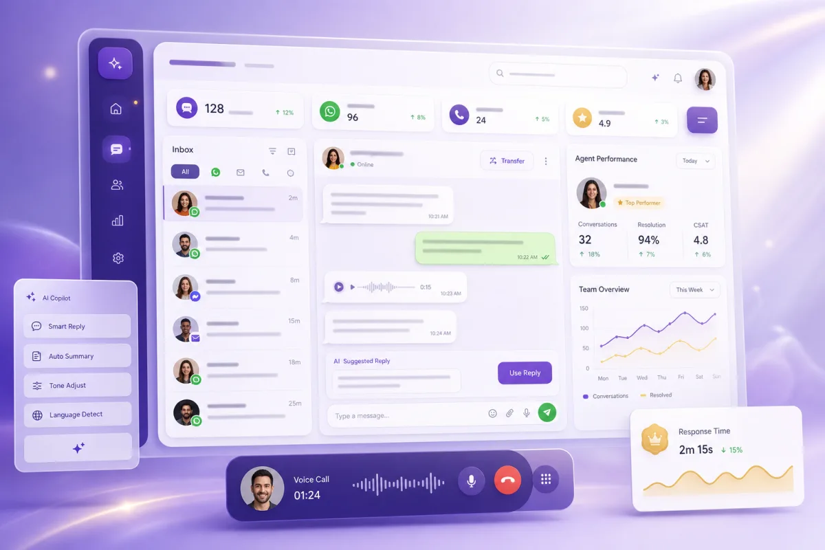 AI platform dashboard for chatbot and voice call management - BestSmsBulk intelligent messaging interface